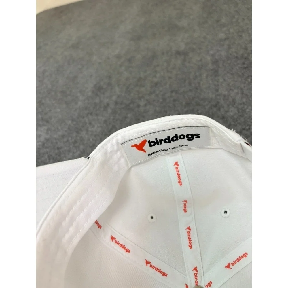Birddogs Rope Hat Mens White Hummingbird Logo Snapback Golf Baseball Cap OS